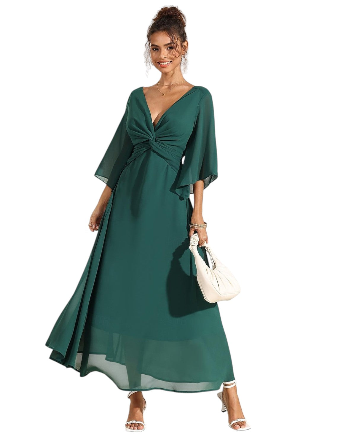 CELINE | Elegante Cocktail Maxi Jurk Voor Dames Met Tijdloze Pasvorm & Uniek Borst Design