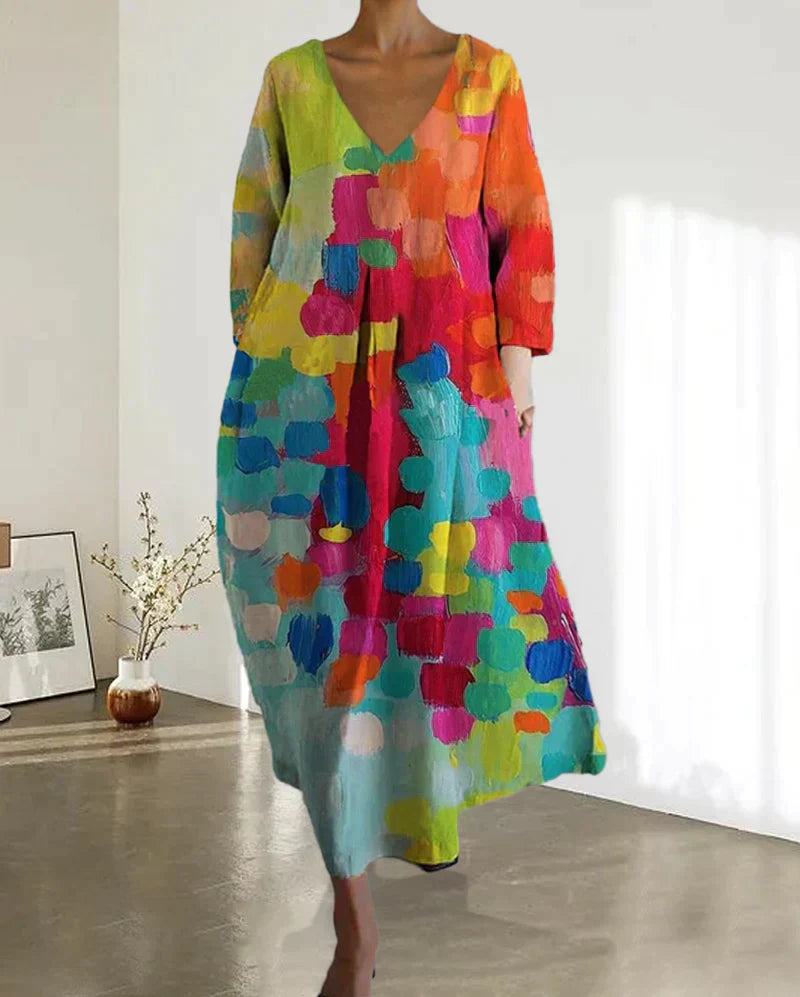 LIVIA | Kleurrige Dames Zomerjurk Met Print – Licht, Ademend & Ideaal Voor Warme Dagen