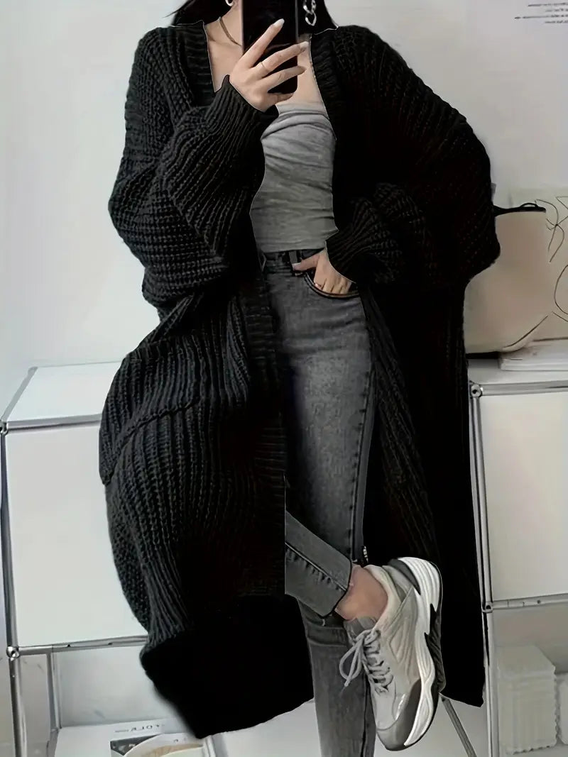 MAEVE | Oversized Gebreide Lange Damesvest – Warm, Stijlvol & Ultiem Comfort Voor Koude Dagen