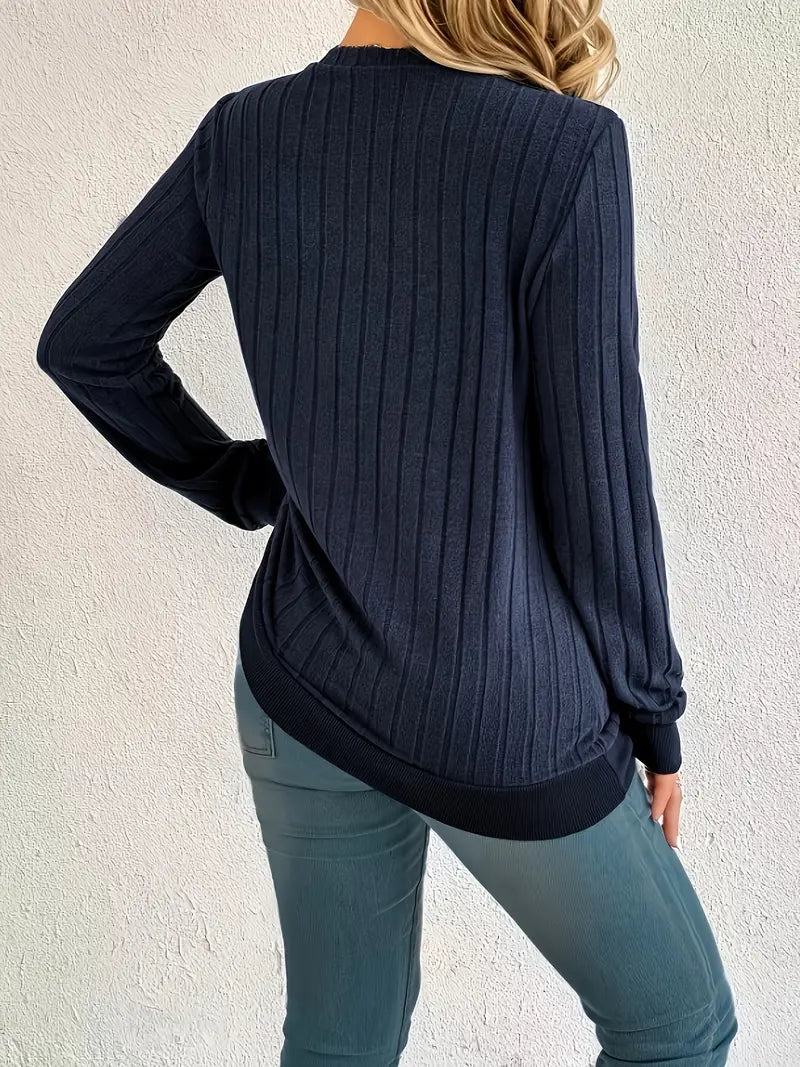 ANOUK | Lichtgewicht Ribtrui Met V-Hals Voor Dames – Comfortabel, Flatterend & Ideaal Voor Het Tussenseizoen