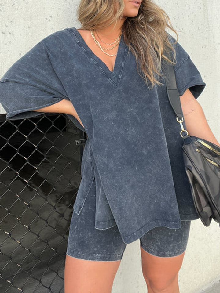 TOVA | Tweedelige Dames Comfort Set - Oversized Shirt Met Sportief Broekje