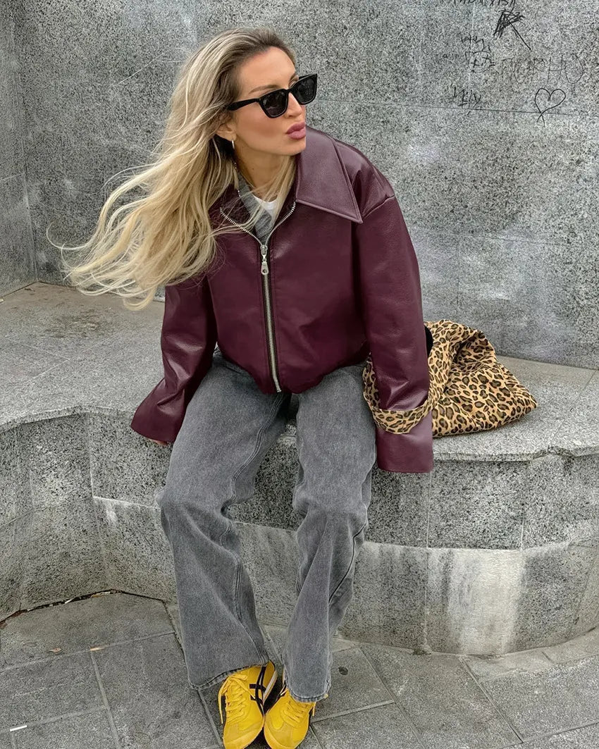 KATE | Klassieke Leren Dames Jas – Stoer, Tijdloos & Chic Voor Elke Gelegenheid