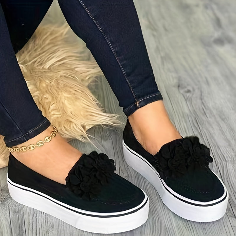 ABLA | Dames Loafers met Bloemenaccent en Platformzool