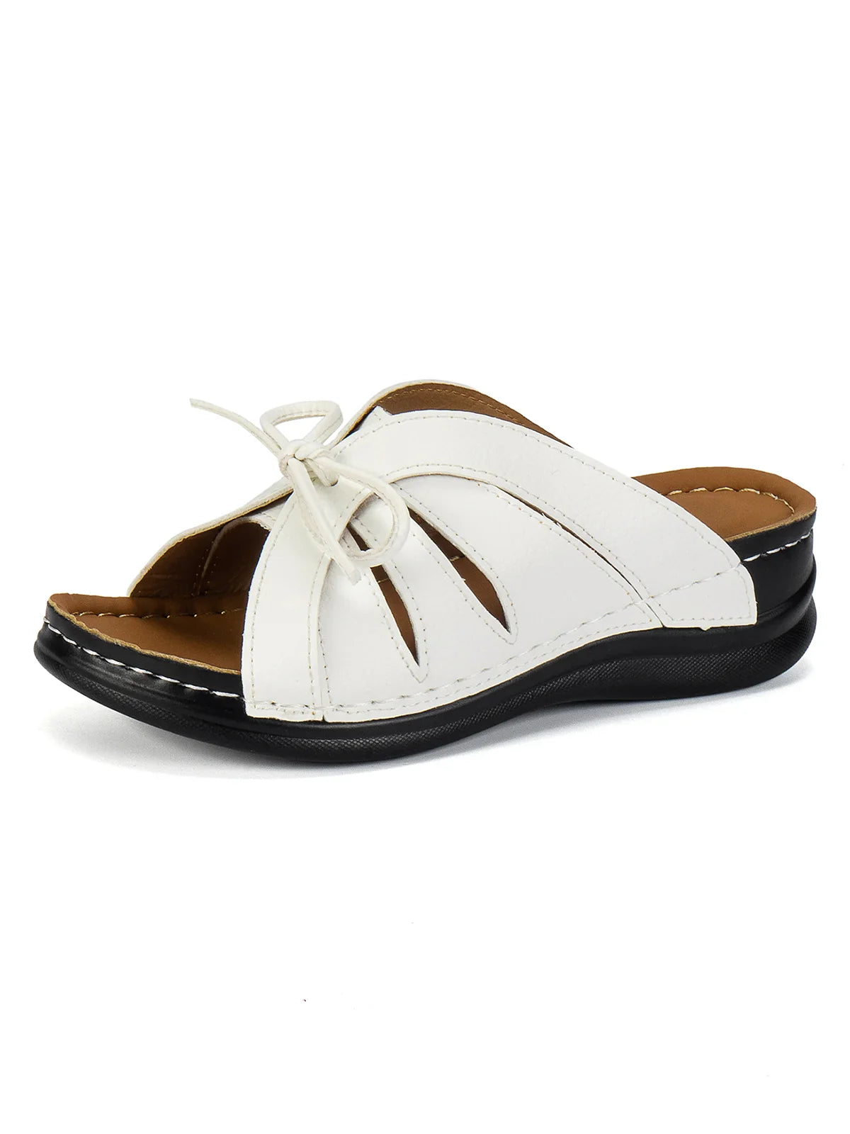 NORA | Orthopedische Instap Slippers Voor Dames Met Vegan Leer En Strikje – Comfortabel, Elegant, Duurzaam