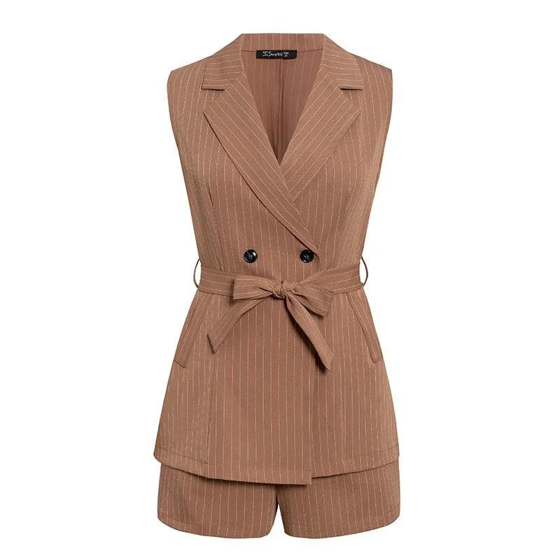 AMARA | Luxe Gestreepte Dames Set Met Blazerlook – Elegant, Licht & Ideaal Voor Zomeravonden