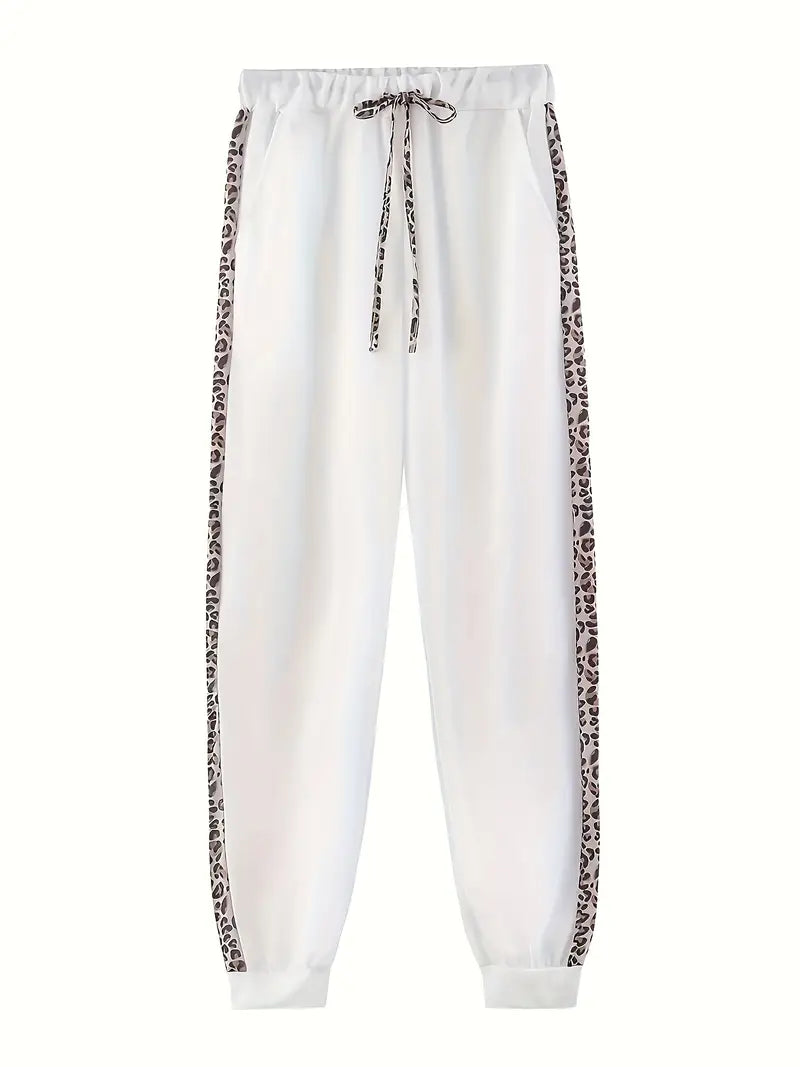 SASKIA | Dames Joggingset Met Luipaarddetails – Comfortabel, Trendy & Ideaal Voor Relaxte Dagen
