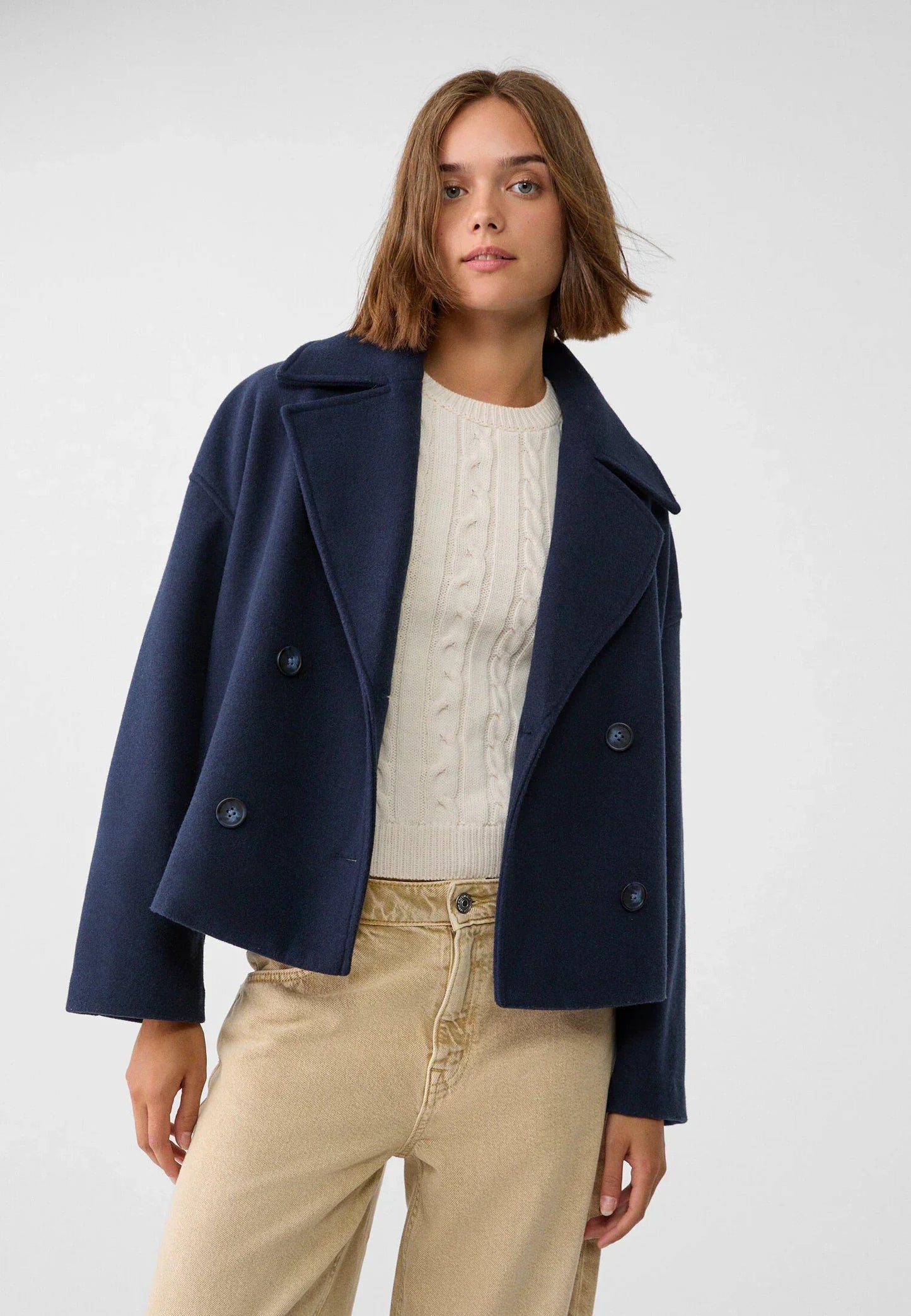 KAELA | Cropped Blazerjas Ames met Klassieke Revers