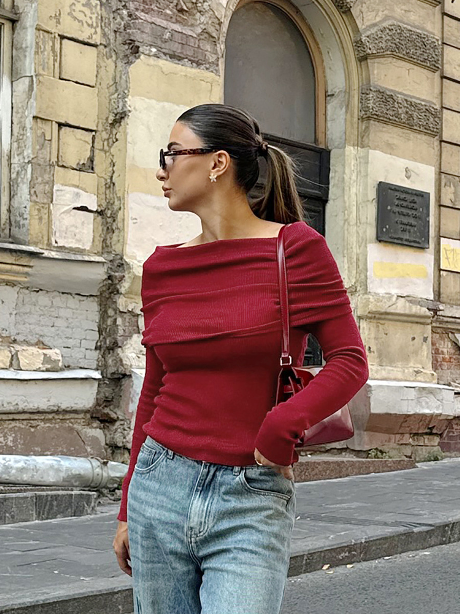 KEISHA | Rode Casual Chique Top Voor Dames - Comfortabel & Elegant
