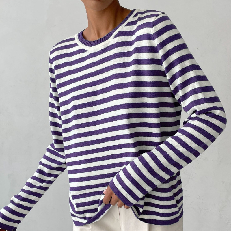 EZRA | Gestreept T-Shirt met Lange Mouwen voor Dames – Tijdloos, Comfortabel & Perfect te Combineren