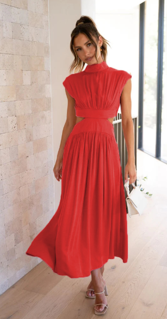 AURORA | Chique Dames Maxi Jurk met Accentuering in de Taille