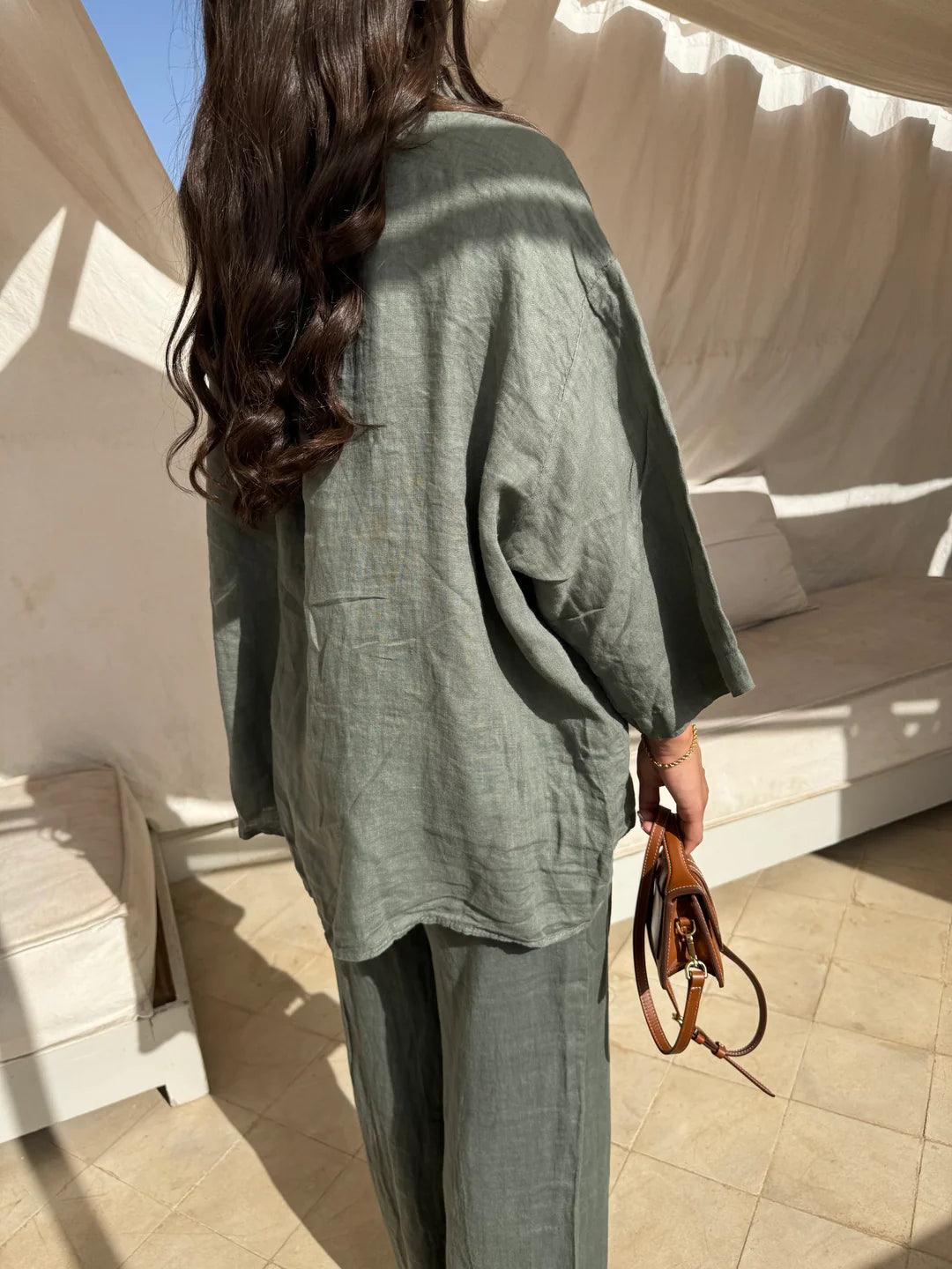 TALINA | Zomerse Linnen Set Dames – Zacht, Luchtig en Modieus