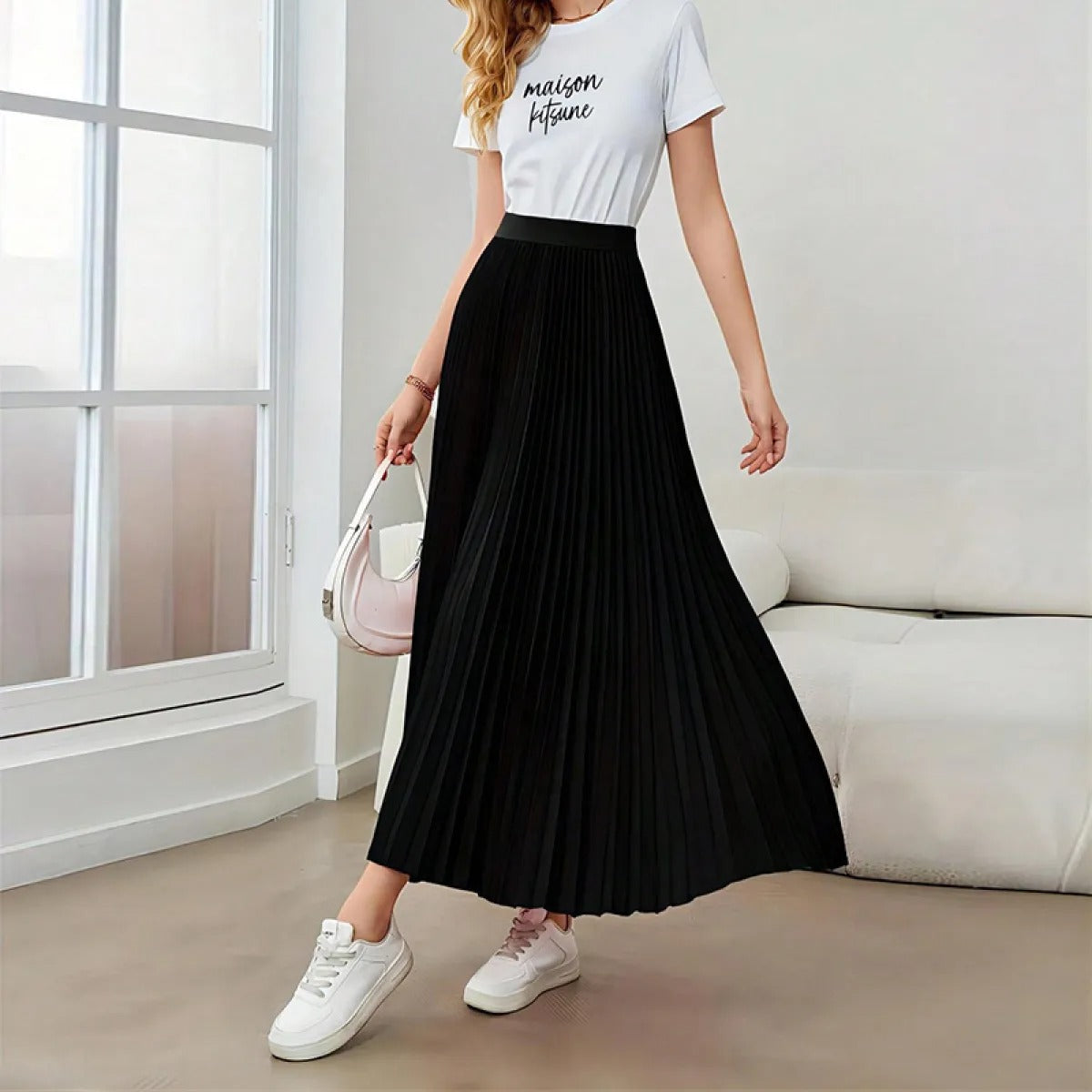 CLARA | Lichtgewicht Geplooide Lange Dames Rok – Vloeiend, Elegant & Dagelijks Draagbaar