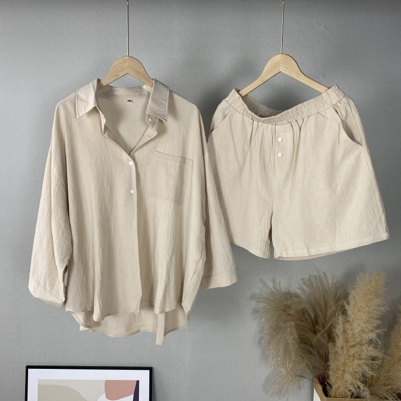 CAMILA | Casual Luchtige Linnen Katoen Dames Set – Luchtig, Comfortabel & Tijdloos Verfijnd
