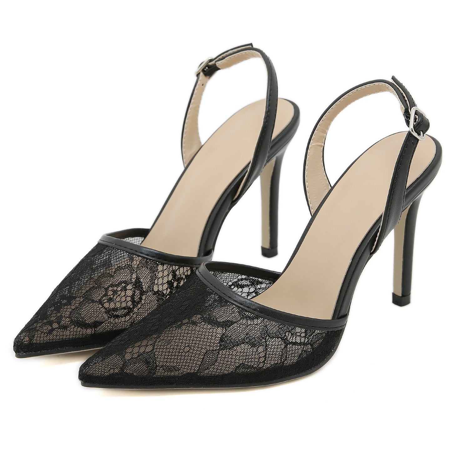 MIREIA | Luxe Hoge Hakken met Bloemenkant in Elegante Stijl