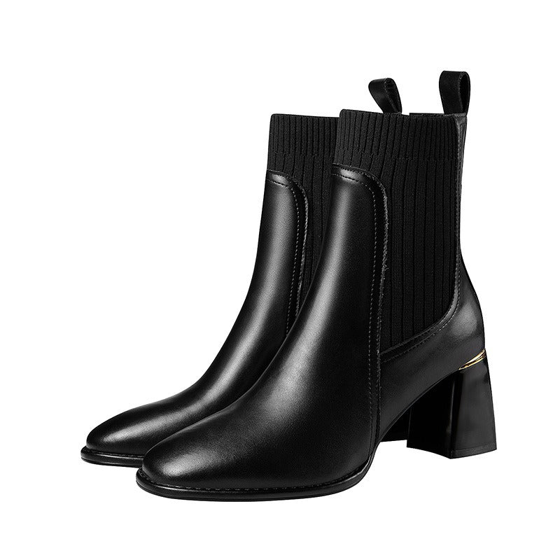 ERENDIRA | Dames Enkellaarsjes Met Elastische Brede Hak – Elegant, Comfortabel & Veelzijdig