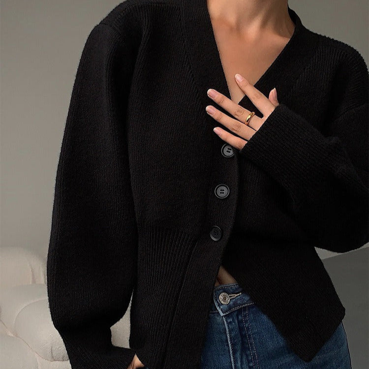LIBANO | Dames Cardigan Met V-Hals En Knopen – Minimalistisch, Elegant & Veelzijdig Perfect voor Herfstseizoen