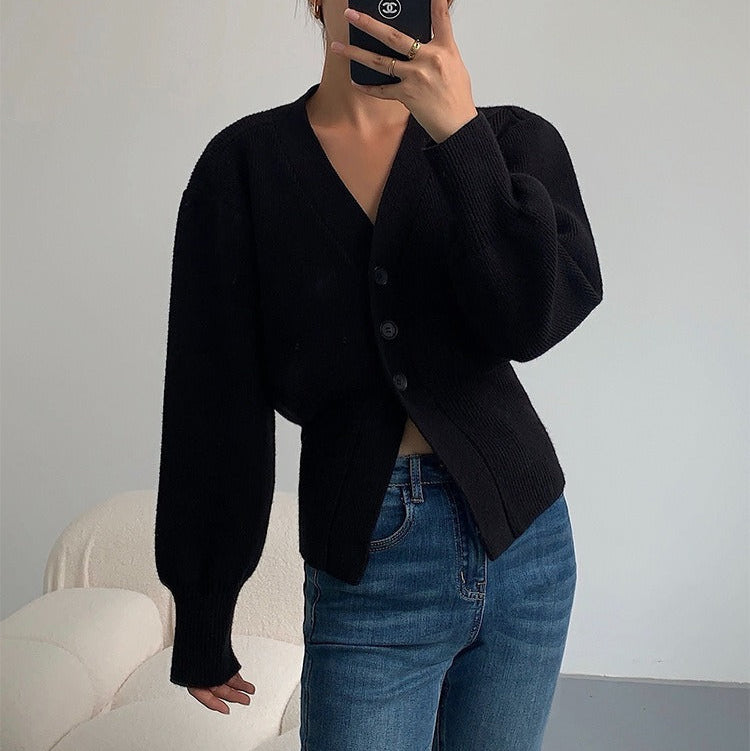 LIBANO | Dames Cardigan Met V-Hals En Knopen – Minimalistisch, Elegant & Veelzijdig Perfect voor Herfstseizoen