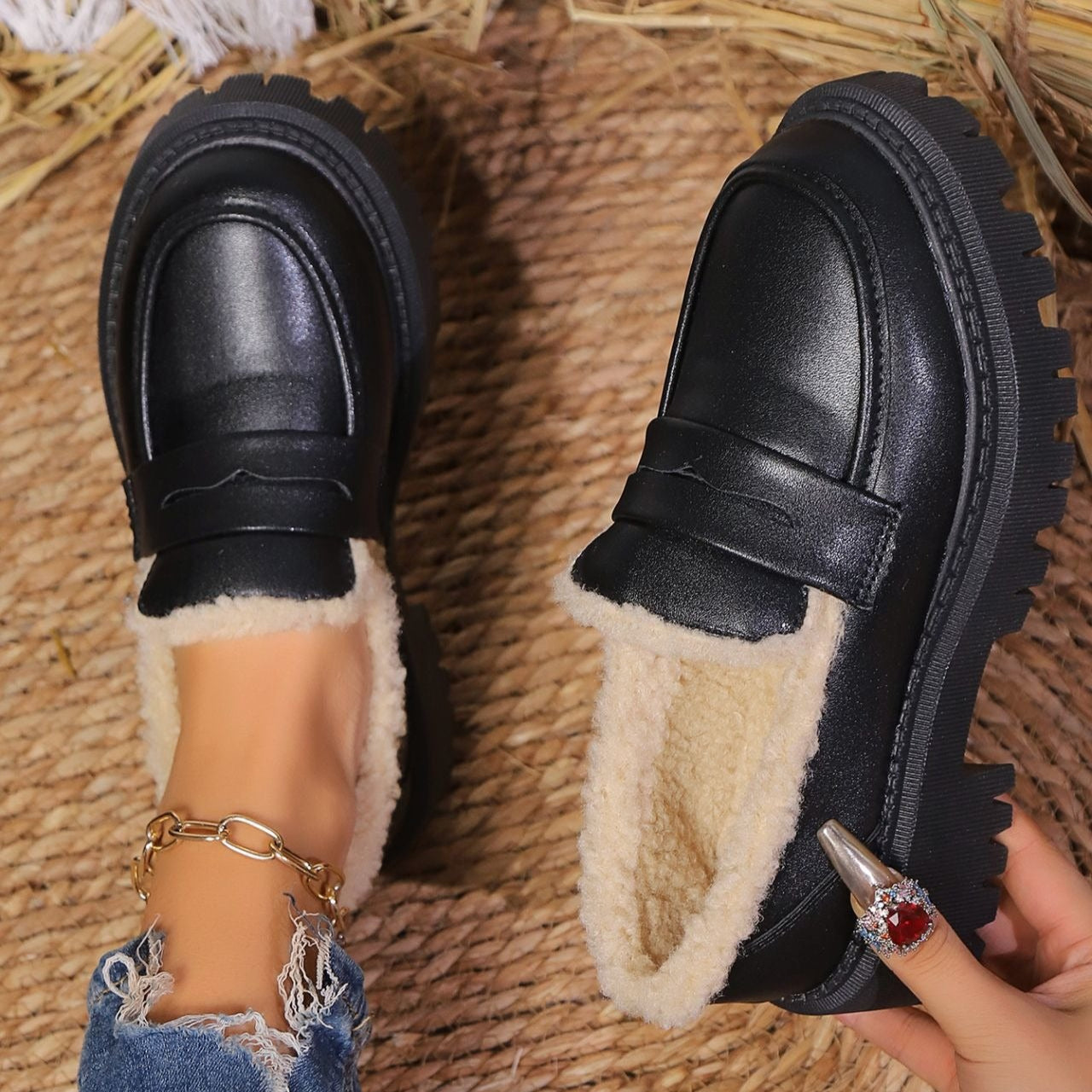 SELIA | Dames Mocassins Met Plateauzool En Warme Voering – Stijlvol, Comfortabel & Ideaal Voor Koude Dagen