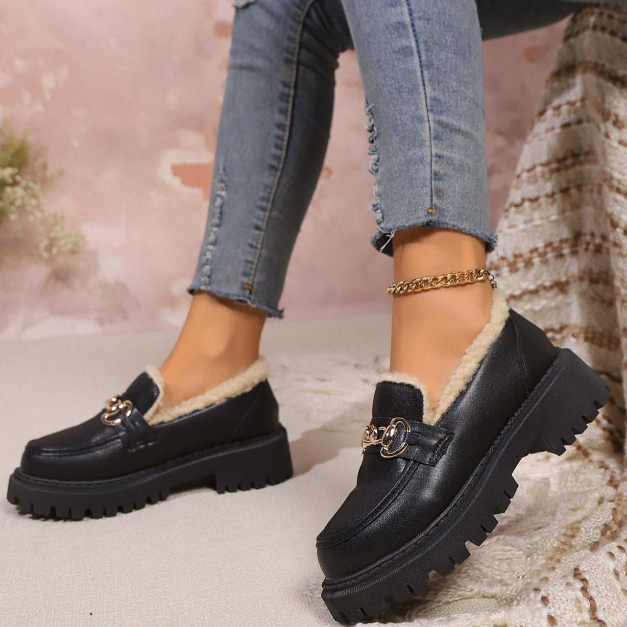 SELIA | Dames Mocassins Met Plateauzool En Warme Voering – Stijlvol, Comfortabel & Ideaal Voor Koude Dagen