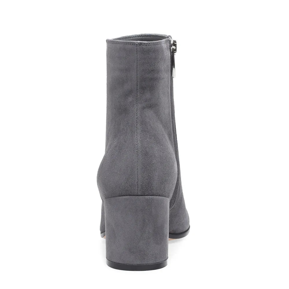 INARIA | Tijdloze Enkellaarzen Met Suede Look en Rits - Chic, Elegant & Comfortabel