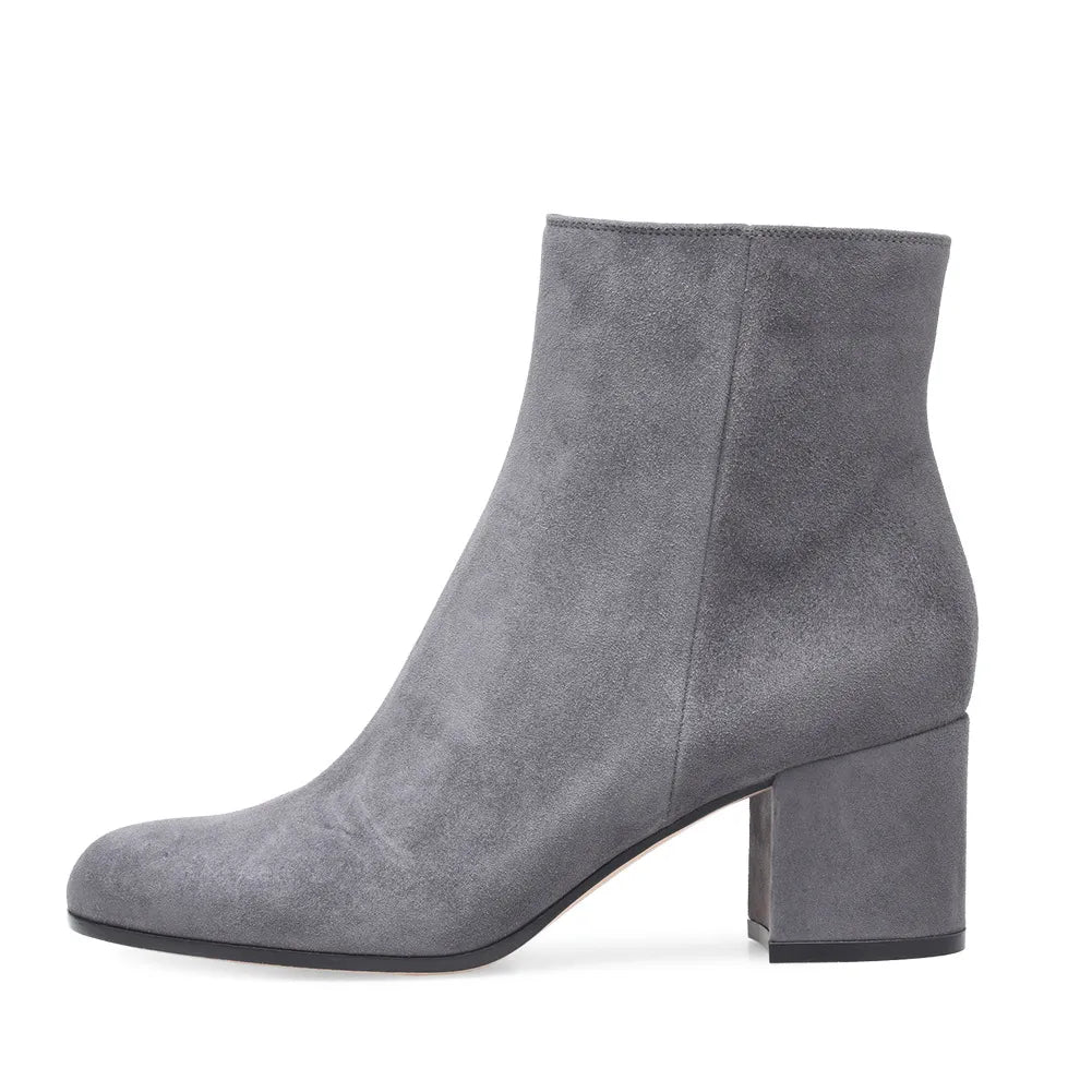 INARIA | Tijdloze Enkellaarzen Met Suede Look en Rits - Chic, Elegant & Comfortabel