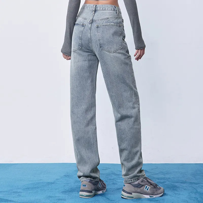 AYLA | Asymmetrische Taille Dames Denim Jeans – Uniek, Comfortabel en Eigentijds