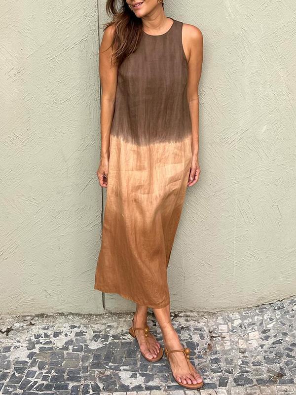 ISABELLA | Dames Midi Jurk – Relaxed Fit, Mouwloos, Natuurlijke Stoffen – Zomers, Luchtig, Stijlvol