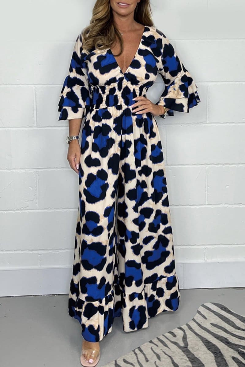 KENZA | Gedurfde Luipaard Print Jumpsuit Voor Dames Met V-Hals - Comfort & Stijl