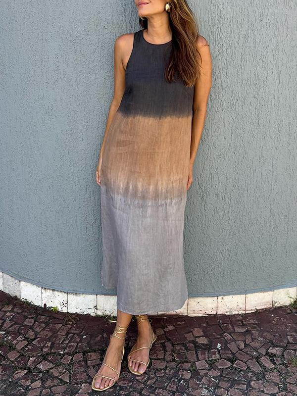 ISABELLA | Dames Midi Jurk – Relaxed Fit, Mouwloos, Natuurlijke Stoffen – Zomers, Luchtig, Stijlvol