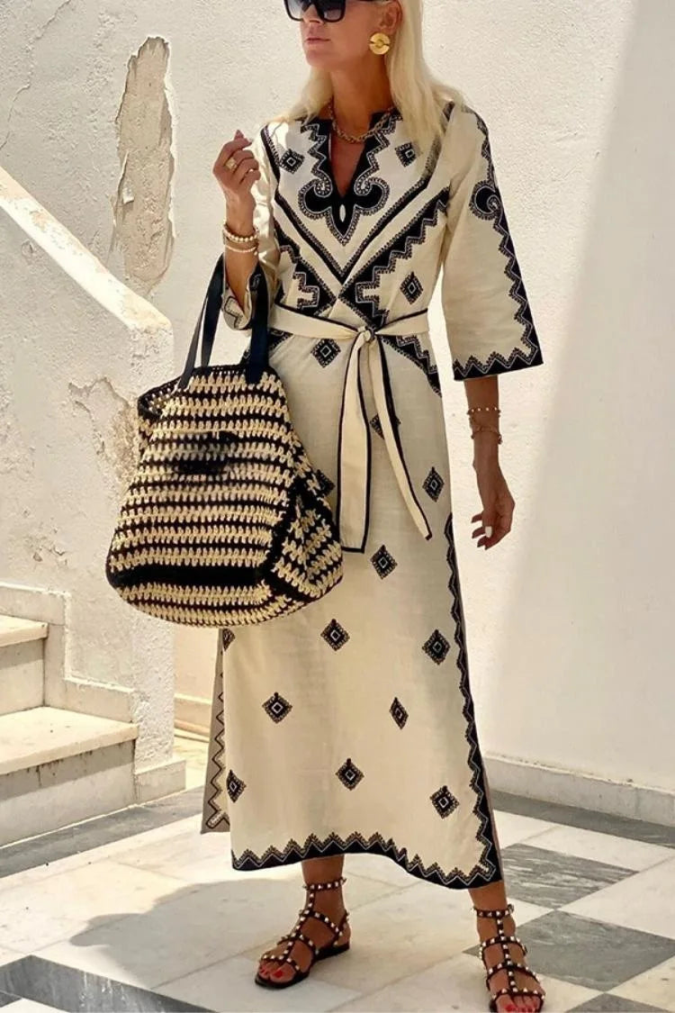 BO | Linnen Kimono Jurk Dames - Zomers & Vintage