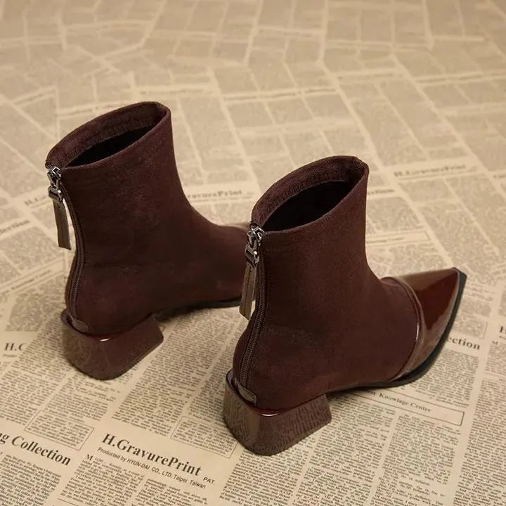 GRACIA | Klassieke Enkel Laarsjes Voor Dames Met GlansLak Details - Stijlvol, Elegant & Comfortabel