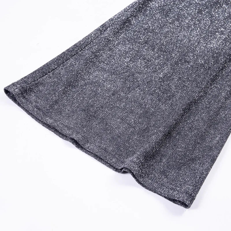 Stijlvolle dames hoge taille broek met glitters | Glamour & comfort in één
