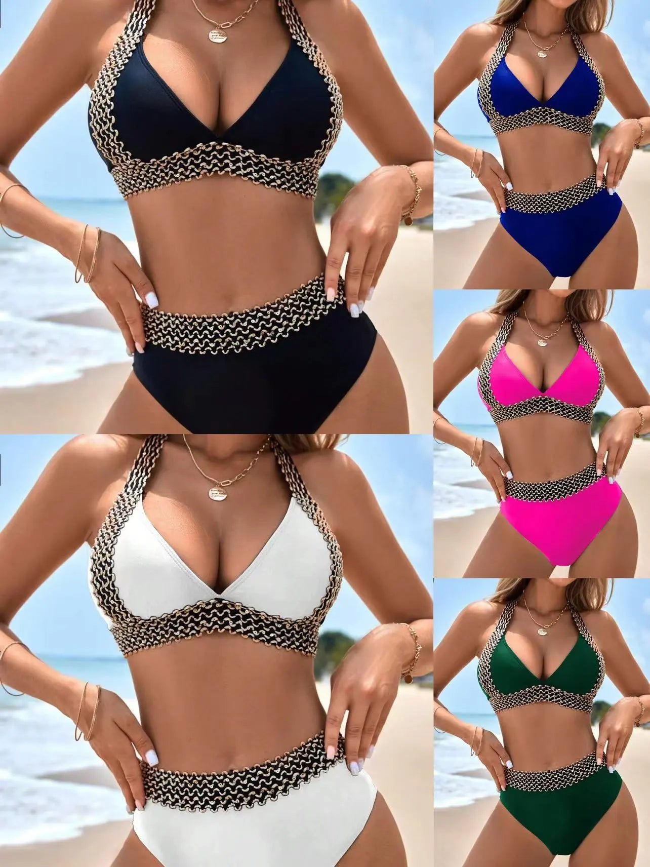 MIREMBE | Stijlvolle Dames Bikini - High Waist Broek & Uniek Band Design