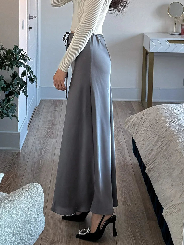 CHERISSE | Luxe Satijnen Dames Rok Met Verstelbare Taille - Zacht, Elegant & Makkelijk te Combineren