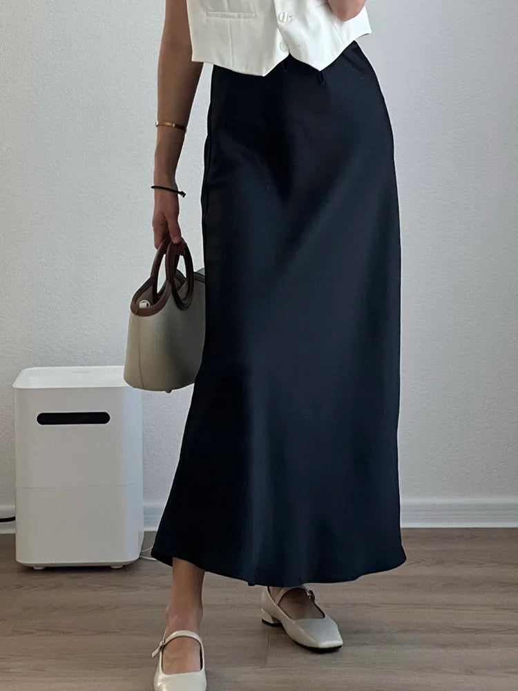 CHERISSE | Luxe Satijnen Dames Rok Met Verstelbare Taille - Zacht, Elegant & Makkelijk te Combineren