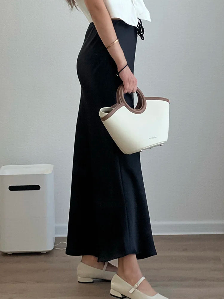 CHERISSE | Luxe Satijnen Dames Rok Met Verstelbare Taille - Zacht, Elegant & Makkelijk te Combineren