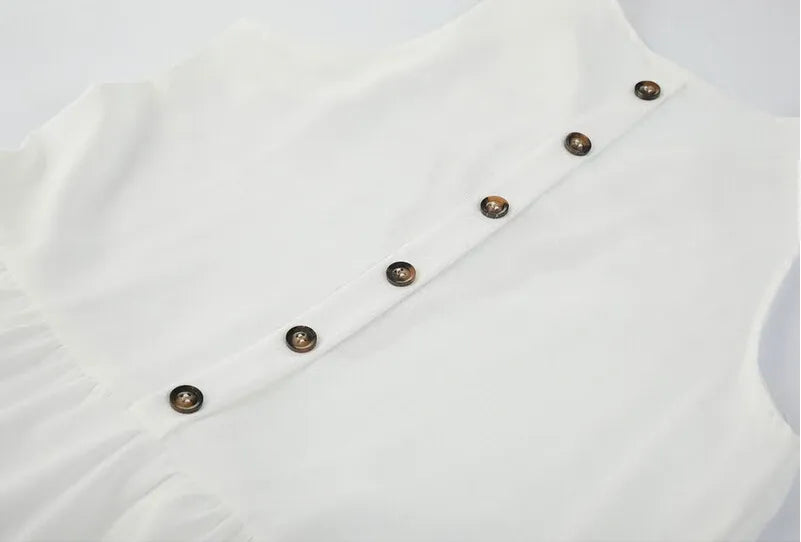 NOURA | MIDI Linnen Jurk Met Borduursels Voor Dames