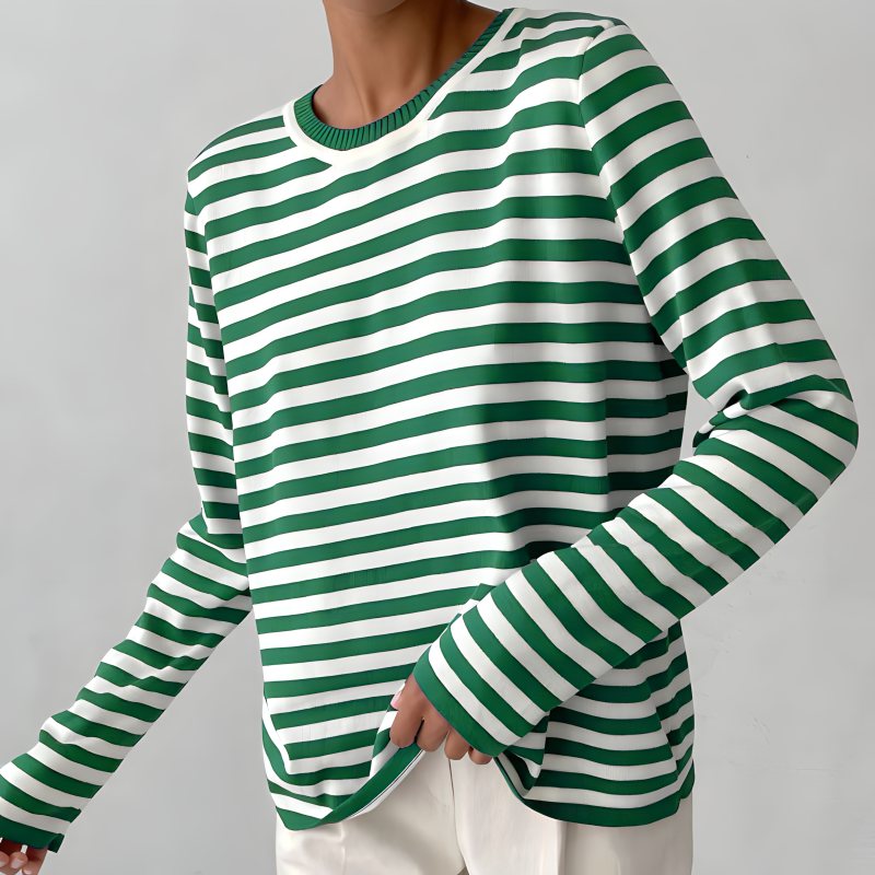 EZRA | Gestreept T-Shirt met Lange Mouwen voor Dames – Tijdloos, Comfortabel & Perfect te Combineren
