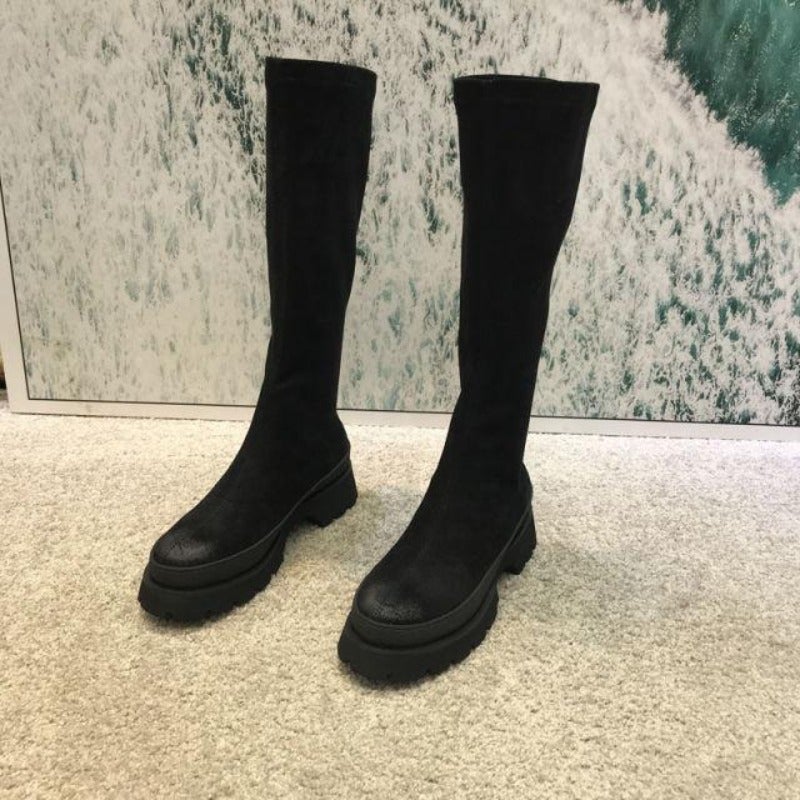 Suède Hoge Winterlaarzen Voor Dames – Stijlvol & Comfortabel Voor Koude Dagen