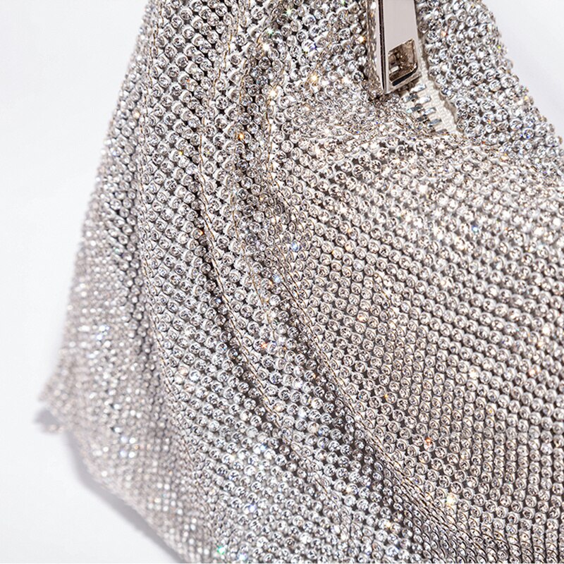 AVA | Glitter Dames Tas Met Kettinghengsel – Luxe, Verfijnd, Compact