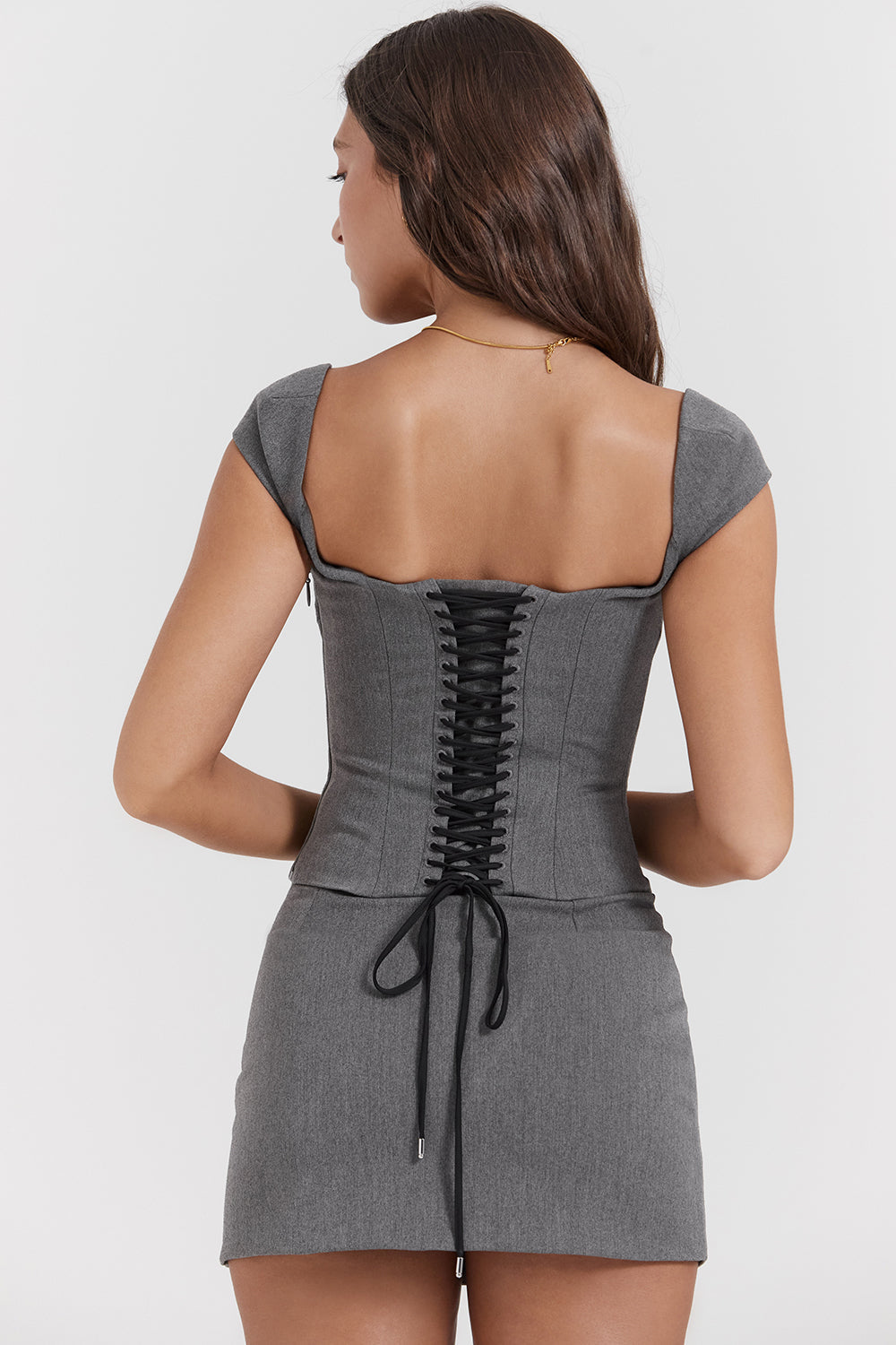 ROSALIE | Grijze Rok + Top Set Voor Dames - Elegant, Chic & Uniek