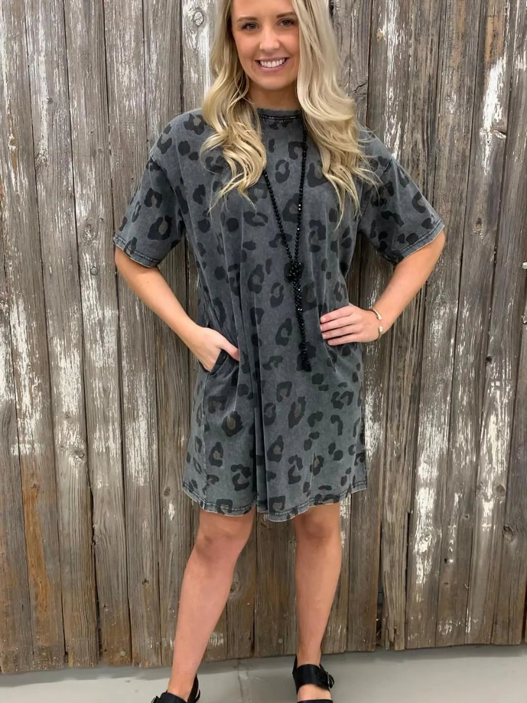 ELOWEN | Dames Gewassen Luipaard Print Shirt Lang - Comfortabel & Gedurft