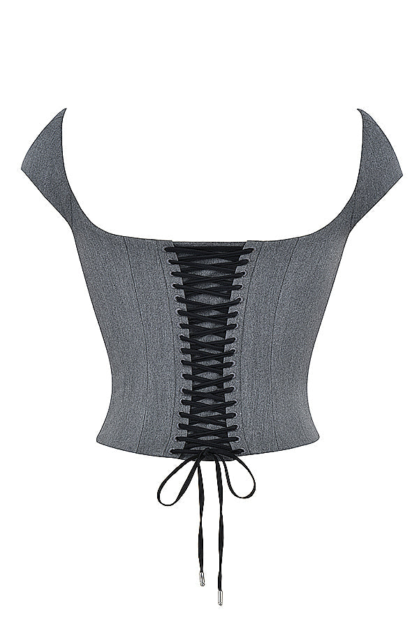 ROSALIE | Grijze Rok + Top Set Voor Dames - Elegant, Chic & Uniek