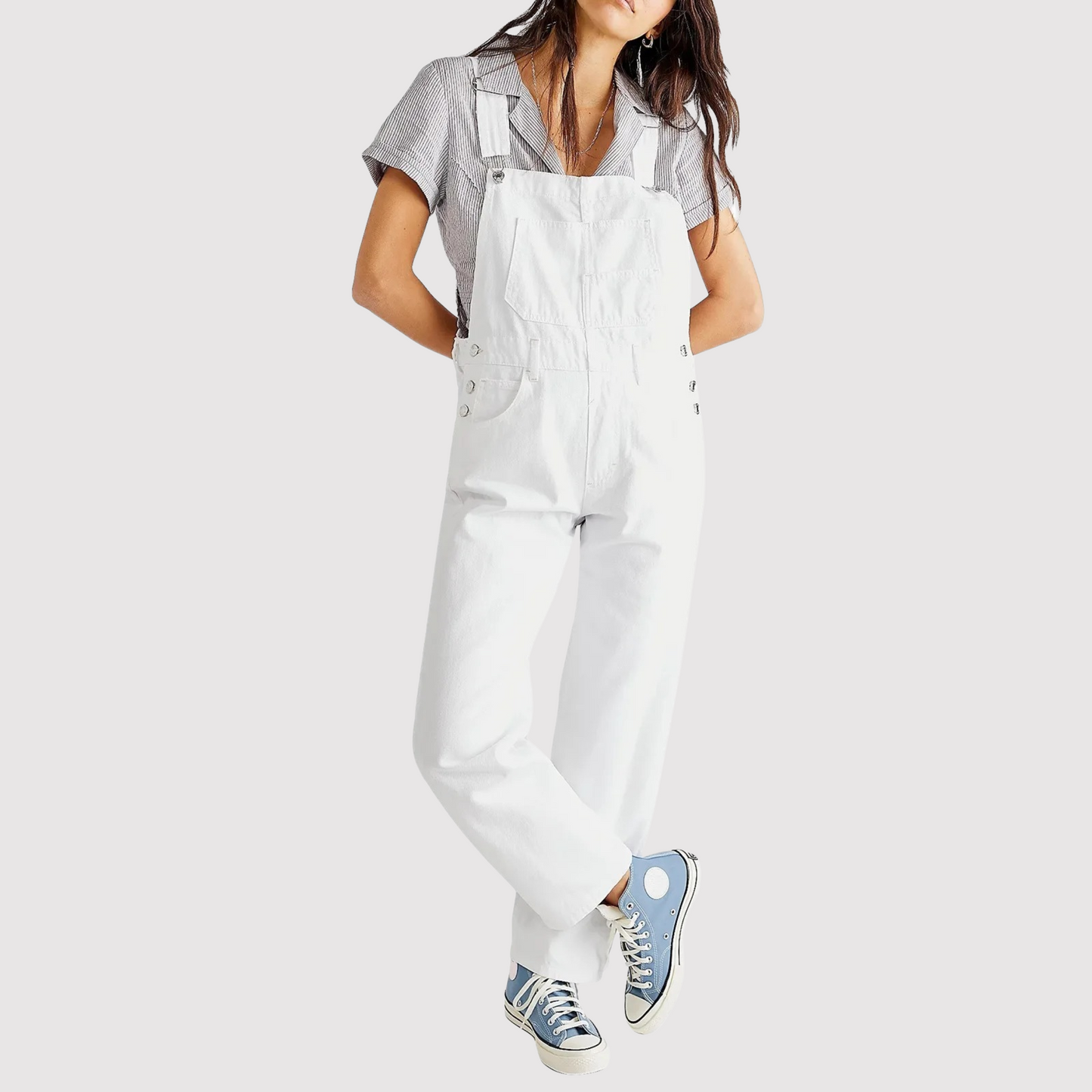 LUMI | Relaxed Fit Denim Tuinbroek Dames – Met Verstelbare Bandjes
