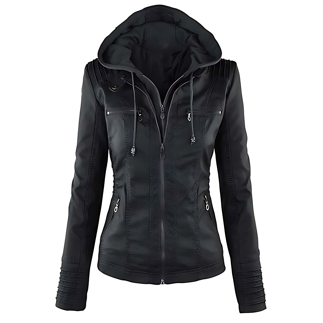 Dames casual gewatteerde leren jas – stijlvol, warm & praktisch met dubbele rits