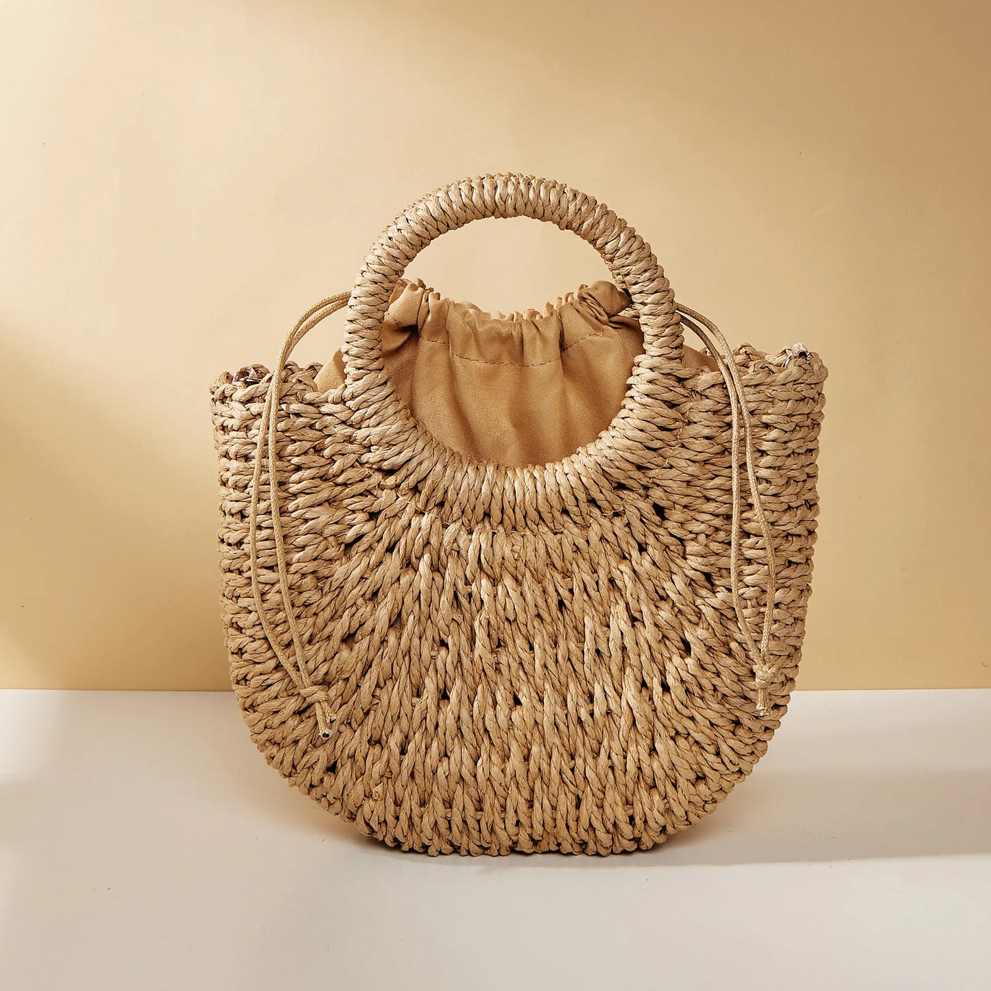 CALA | Stijlvolle Gevlochten Ronde Zomer Tas Voor Dames - Perfect Voor Vakantie & Strand