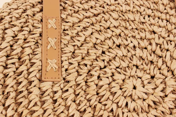 DASHA | Zomerse Ronde Gevlochten Strandtas voor Dames