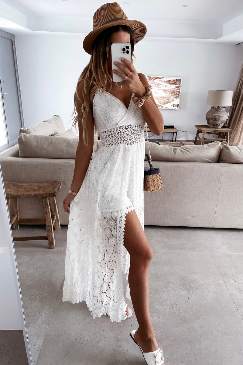 TANDI | Elegante Witte Zomer Jurk Met Short - Praktisch & Comfortabel