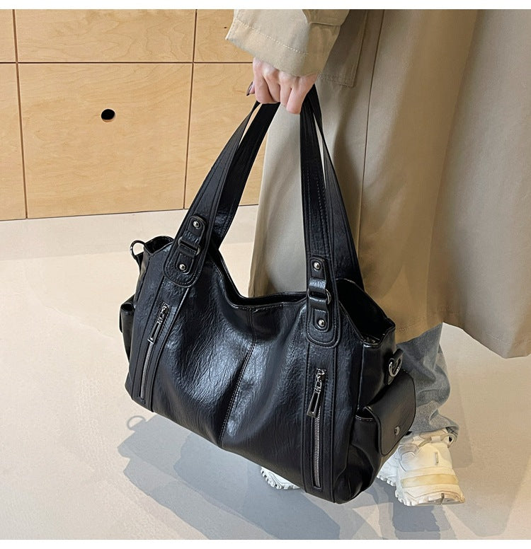 VIVIAN | Stoere Leren Dames Tas Met Uniek Design & Ritsen – Strak, Modieus & Handig