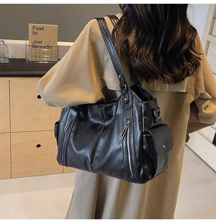 VIVIAN | Stoere Leren Dames Tas Met Uniek Design & Ritsen – Strak, Modieus & Handig